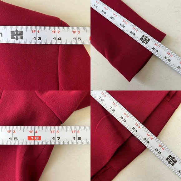 Ricki’s Blazer Cropped Slim Fit Zipper Front Ponte Knit Red Size 0 - Picture 9 of 16